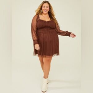 Arula Brown Ruffled Dress “Roxy Corset”